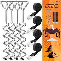 Trampoline Stakes Heavy Duty Strong and Galvanized Steel Corkscrew High Wind …