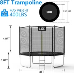 Trampoline for Kids,400LBS Outdoor Trampoline with Net-ASTM Approved Trampoli…