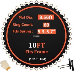 Fits 10FT Trampoline 60 Rings & (102.8″|8.56ft) Mat-Fits 5.3-5.7″ Springs
