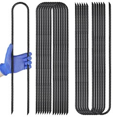 Trampoline Ground Anchors 24-Inch Heavy Duty U Rebar Stakes for Trampoline, D…