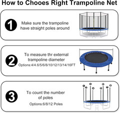 Trampoline Safety Net for 4-16Ft Garden Trampolines – Kids Protective Fences