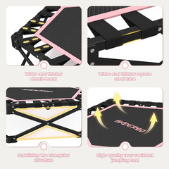 42” Foldable Mini Trampoline, Rebounder Trampoline with Adjustable Foam Handle,