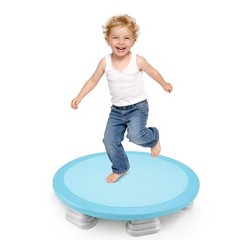 Sensory Trampoline Indoor, Mini Trampoline for Kids, Bounce Board, Round Blue
