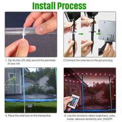 【Upgraded Solar Powered Version】LED Trampoline Lights with Solar Panel, Tramp…