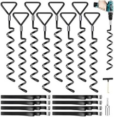 Ground Anchor Trampoline 8 Pack | Heavy Duty Screw In Ground Anchor for Trampo…