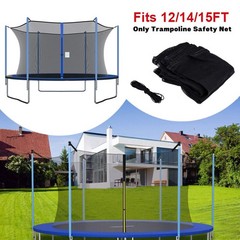 12ft-15ft Round Trampoline Enclosure Safety Net Replacement for 6/8 Pole Fence