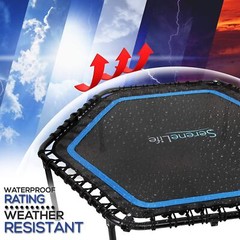 SereneLife Trampoline 40″/50″ – in-Home Cardio Fitness Rebounder with Adjusta…