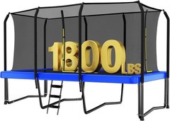 NEW 1800LBS Weight Capacity Rectangle Trampoline 10X17Ft 9X15FT 8X14FT Outdoor