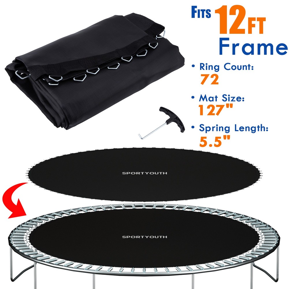 Replacement Trampoline Mat Pad Fit 12ft Frame 72 Rings with Spring Tool