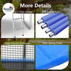 8FT 10FT 12FT 14 FT 15FT Trampoline with Safety Enclosure Net，Outdoor Trampoline