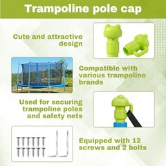 12 Pcs Trampoline Pole Caps Replacement 1.26 Incn – Enclosure Trampoline Green