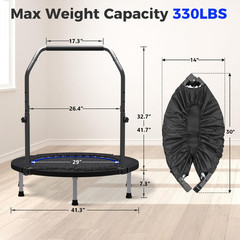 40″/48″ Rebounder Trampoline for Adults Mini Trampoline for Adults and Kids Exer