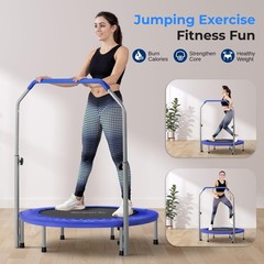 SereneLife 40″ Foldable Mini Trampoline for Adults – Compact Fitness Rebounde…