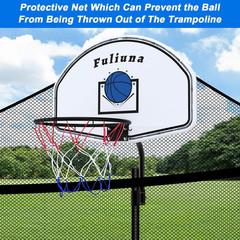 Solar Power Trampoline Basketball Hoop with Led Lights, Easy to Install Basketba