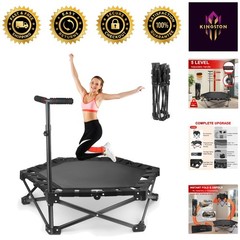 Knee-Friendly 42″ Rebounder Trampoline with Quiet Bounce for Effective Training