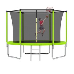 10ft Trampoline with Ladder Adults Kids Outdoor ASTM Approved Safety Trampolines