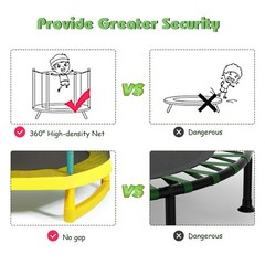 7FT Kids Trampoline W/ Spring Pad Safety Enclosure Net Indoor Outdoor Heavy Duty