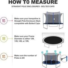Trampoline Replacement Safety Net for 6 Straight Poles 14 FT Net For 4 Poles