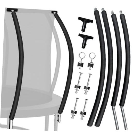 2 Sets Trampoline Curved Pole Replacement, Universal Curved Enclosure Pole for