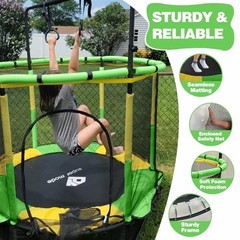 Indoor & Outdoor Trampoline for Kids with Enclosure, Toddler 55″ yellow green