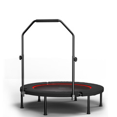 Foldable Fitness Trampoline with Adjustable Handle 6 Legs Stable Rebounder