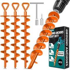 Ground Anchors Screw in, Ground Stakes Heavy Duty Trampoline Stakes High Wind…