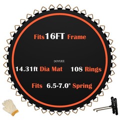 Replacement Trampoline Mat Fits16ft Frame 108 V-Rings 6.5-7″ Spring Length