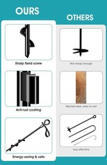 Ground Anchors Screw in 8Pcs, Trampoline Stakes Anchors with Straps Resistant Hi