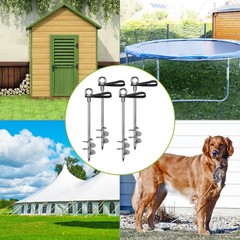 Ground Anchors 18” Heavy Duty 12mm Solid Steel – for Trampoline, Shed, Tent