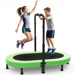 56” Foldable Trampoline w/Adjustable Handle 220lbs Capacity for Kids & Toddlers