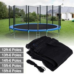 Replacement Trampoline Safety Enclosure Net for Round 12/13/14/15 FT Frame Fence