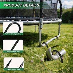 Heavy Duty Trampoline Wind Stakes – 8PCS Galvanized Steel Ground Anchors