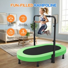 56″ 220lbs Foldable Mini Fitness Trampoline Indoor Exercise Rebounder for Kids