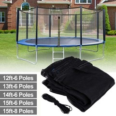 12 13 14 15ft Trampoline Safety Net Round Replacement Fit 4 6 8 Poles Enclosure