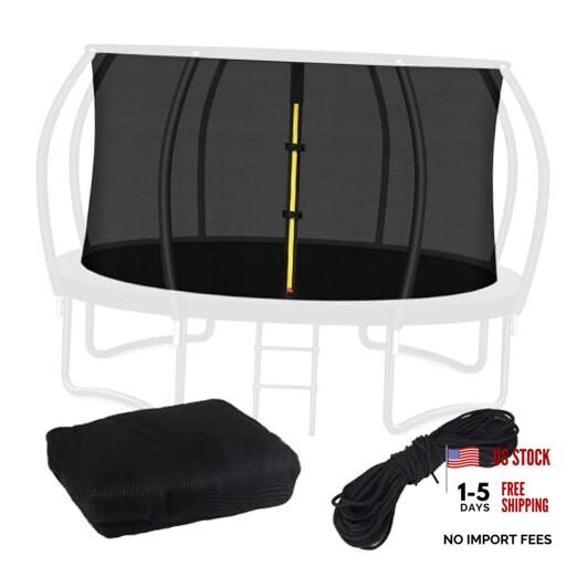 Top Ring Trampoline Enclosure Net Replacement-for 8 Curved Poles Top 14FT Frame