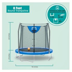 Round Trampoline Basketball Hoop 8 12 15ft Jump N Dunk