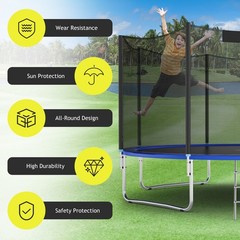 16′ Trampoline Safety Net Replacement Protection Enclosure Net for 12 Poles