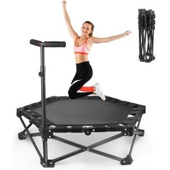 Foldable Mini Trampoline — One-Step Fold & Open 42″ Rebounder Trampoline Adults