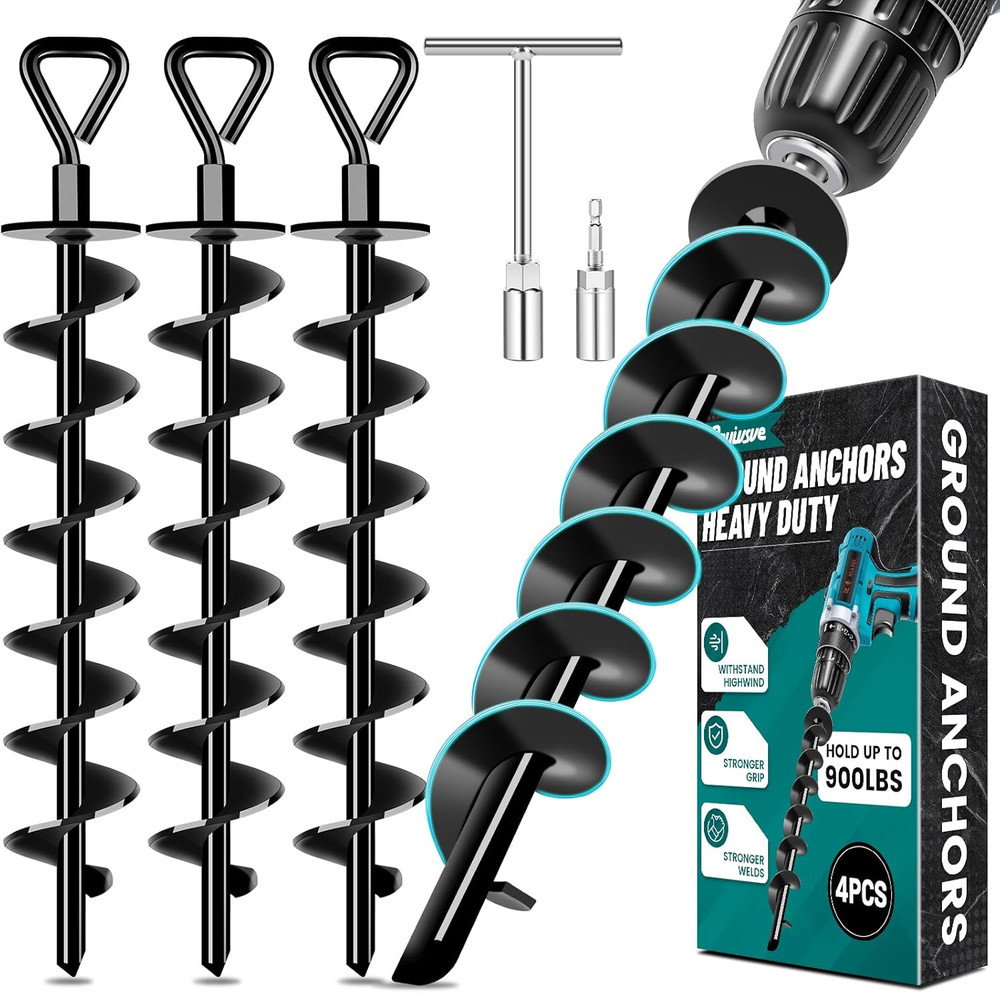 Ground Anchors Screw In, Trampoline Anchors Heavy Duty for High Wind