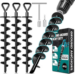 Ground Anchors Screw In, Trampoline Anchors Heavy Duty for High Wind