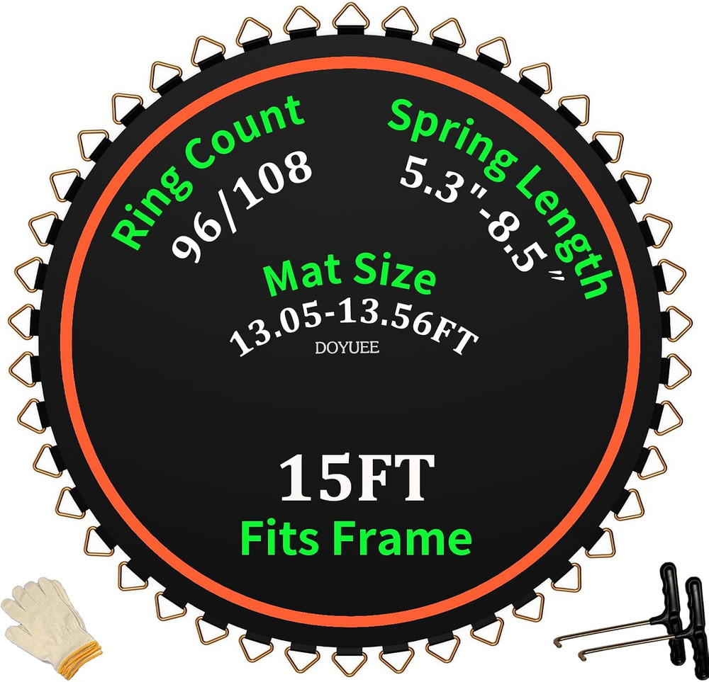Trampoline Mat Replacement-Fits 15Ft Trampline Frame with 96/108 Rings for Choos