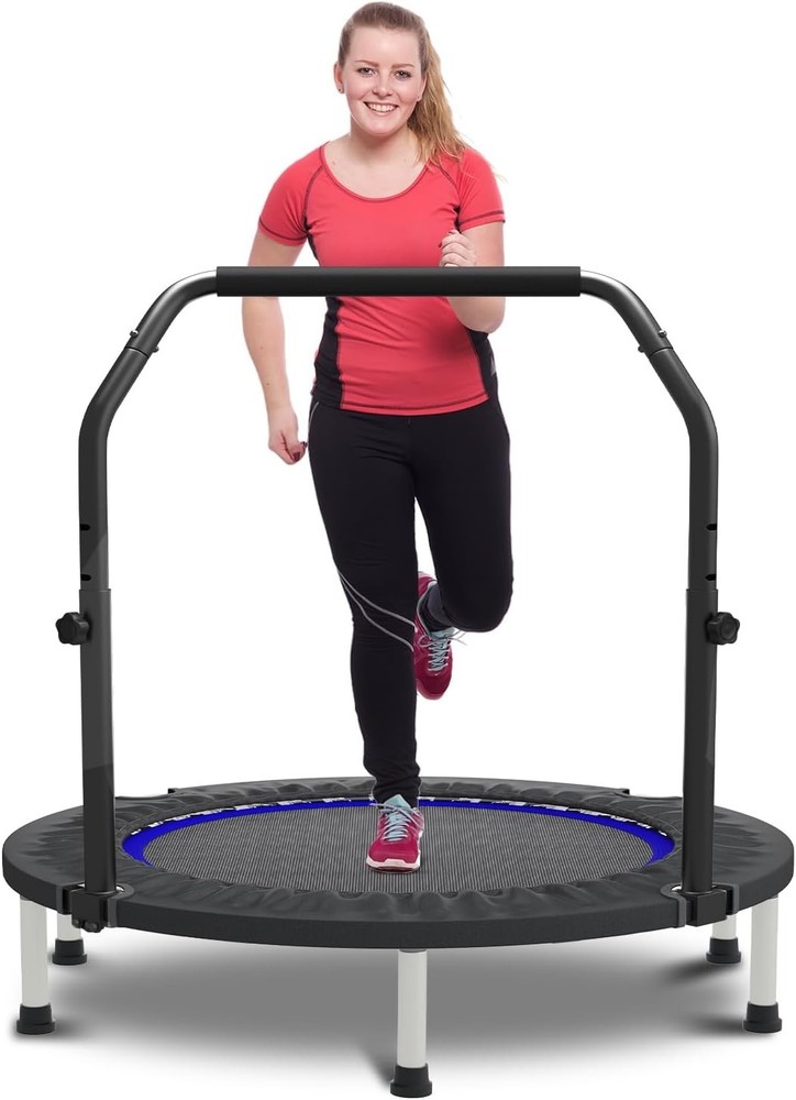 40″ 48″ Mini Trampoline for Adults and Kids Exercise Rebounder with Adjustable B