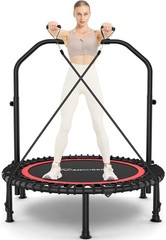 40″ Mini Rebounder Trampoline for Adults 450LBS with Bar Adjustable Handle Home
