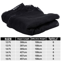 Trampoline Replacement Safety Enclosure Net for 4/6/8 Straight Poles Fit 12-15FT