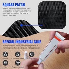 Trampoline Patch Repair Kit 4.1 Inch Square Patches Mat Tear Fix Hole
