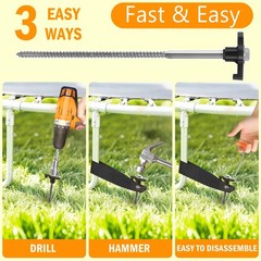 Trampoline Stakes 10 Inches 8mm Galvanized Steel Anchors – Heavy Duty