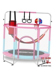 60″ Trampoline for Kids 5FT Toddler Trampolines Pink / Blue -1- 6-in-1