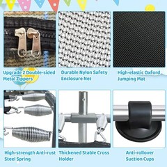 Toddler Trampoline Ages 1 8 55 Inch Enclosure Gymnastics Bar Indoor