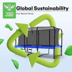 NEW 1800LBS Weight Capacity Rectangle Trampoline 10X17Ft 9X15FT 8X14FT Outdoor