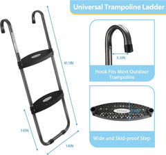 Trampoline Ladder, 2 Steps with Wide Steps, Trampoline Storage Bag, Universal Ho